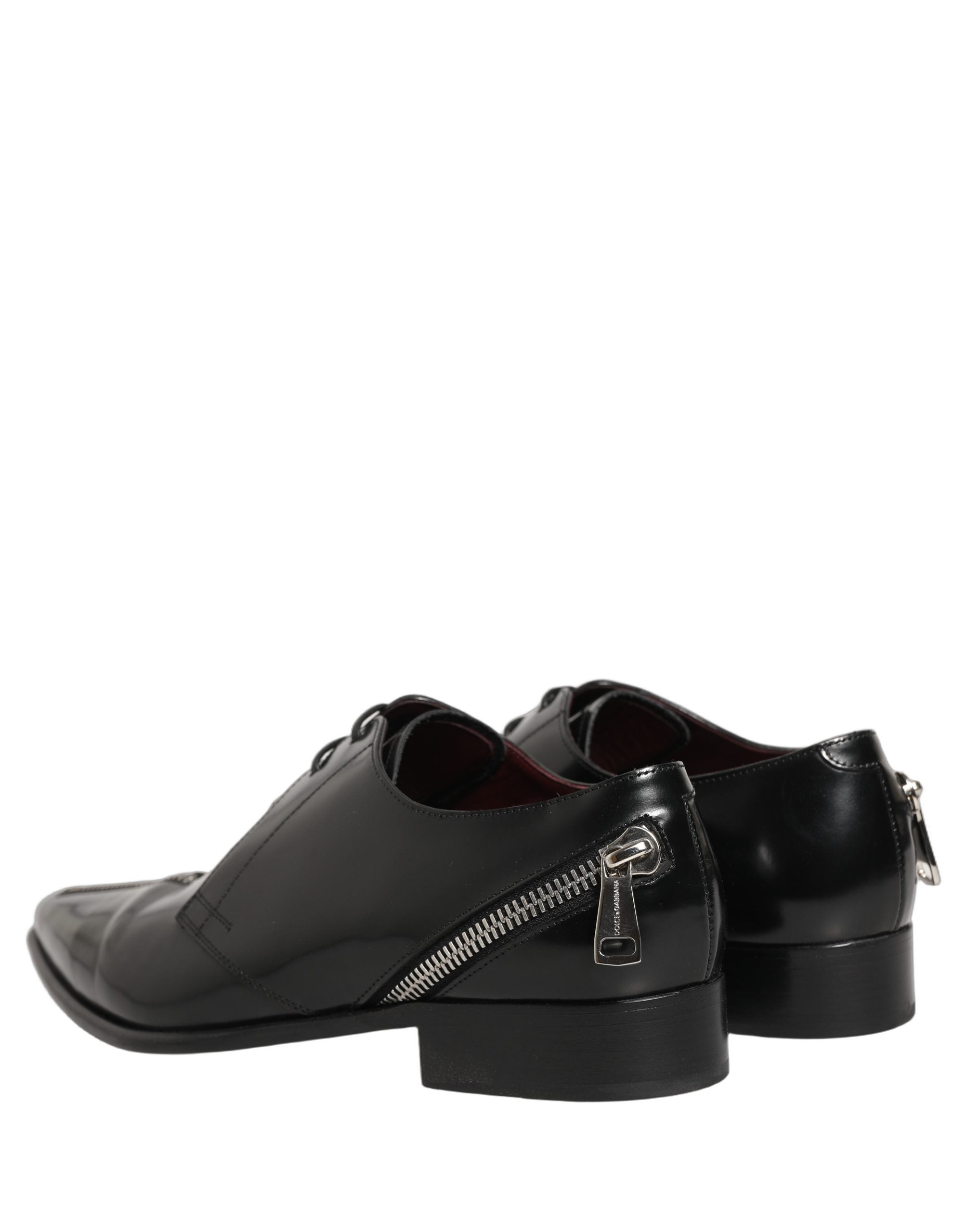 Chaussures derby formelles en cuir noir pour homme de Dolce & Gabbana, élégantes et sophistiquées.