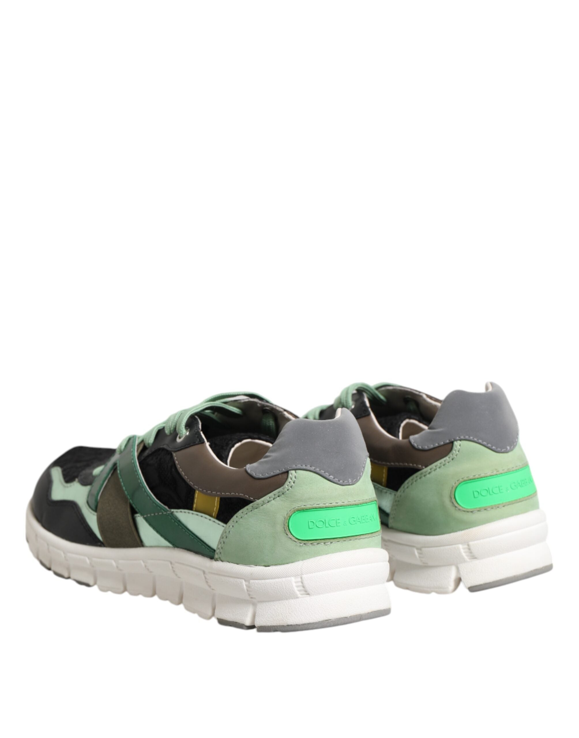 Chaussures basses multicolores Dolce & Gabbana, sneakers à lacets, design élégant et coloré, en cuir et textile, pour homme.