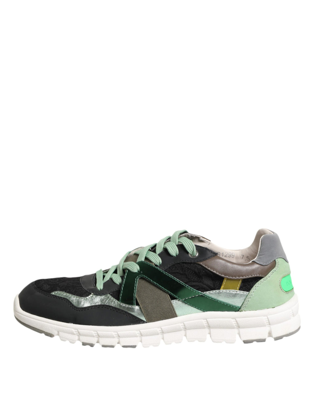Chaussures basses multicolores Dolce & Gabbana en dentelle avec laçage, chaussures de sport élégantes pour homme.