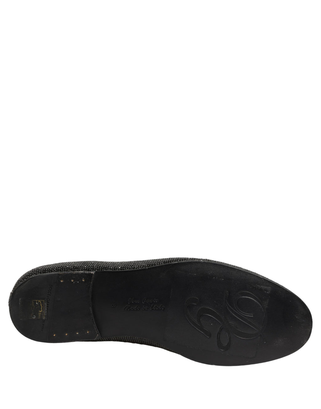 Chaussures loafers pour homme Dolce & Gabbana noires avec embellissements en cristaux, élégantes et sophistiquées.