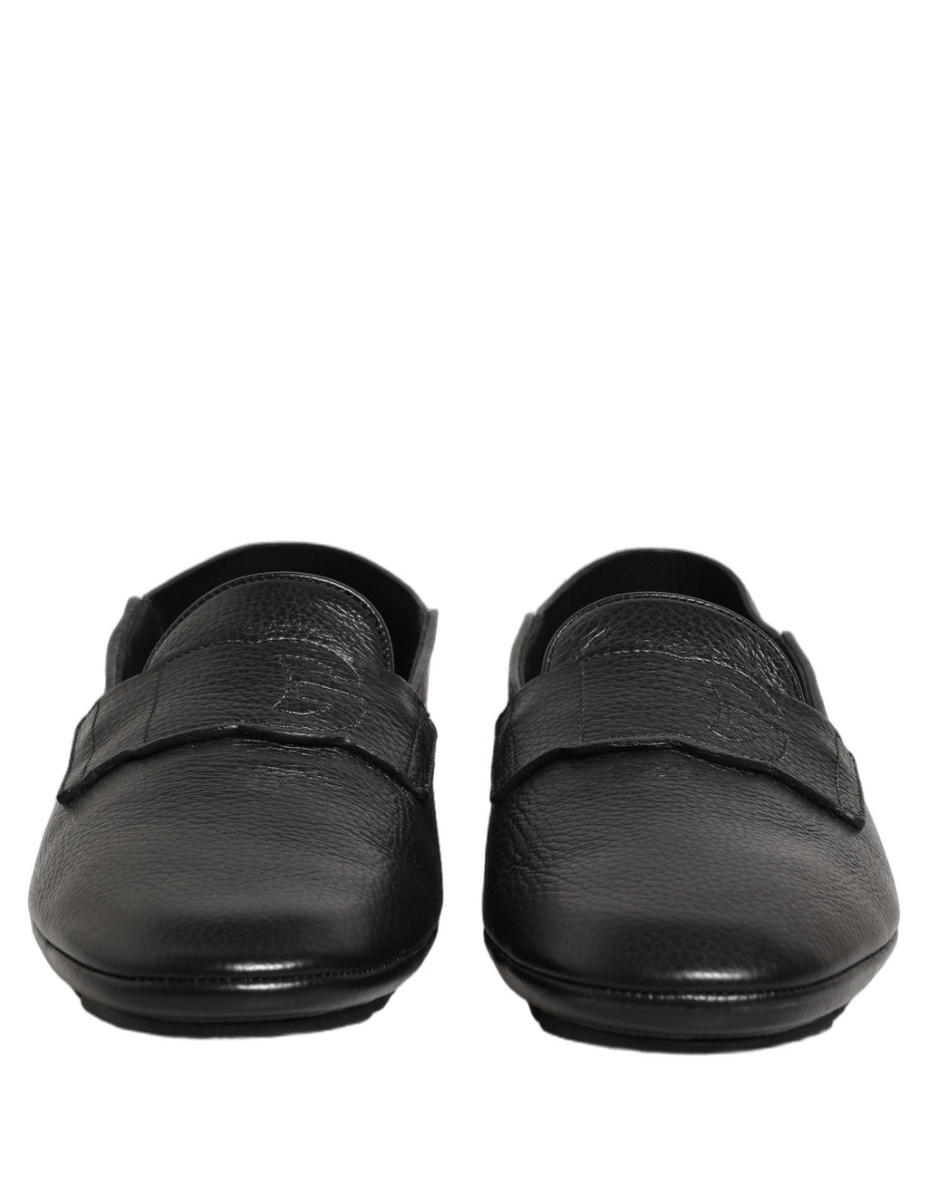 Chaussures mocassins en cuir de daim noir Dolce & Gabbana pour homme, élégantes et confortables.