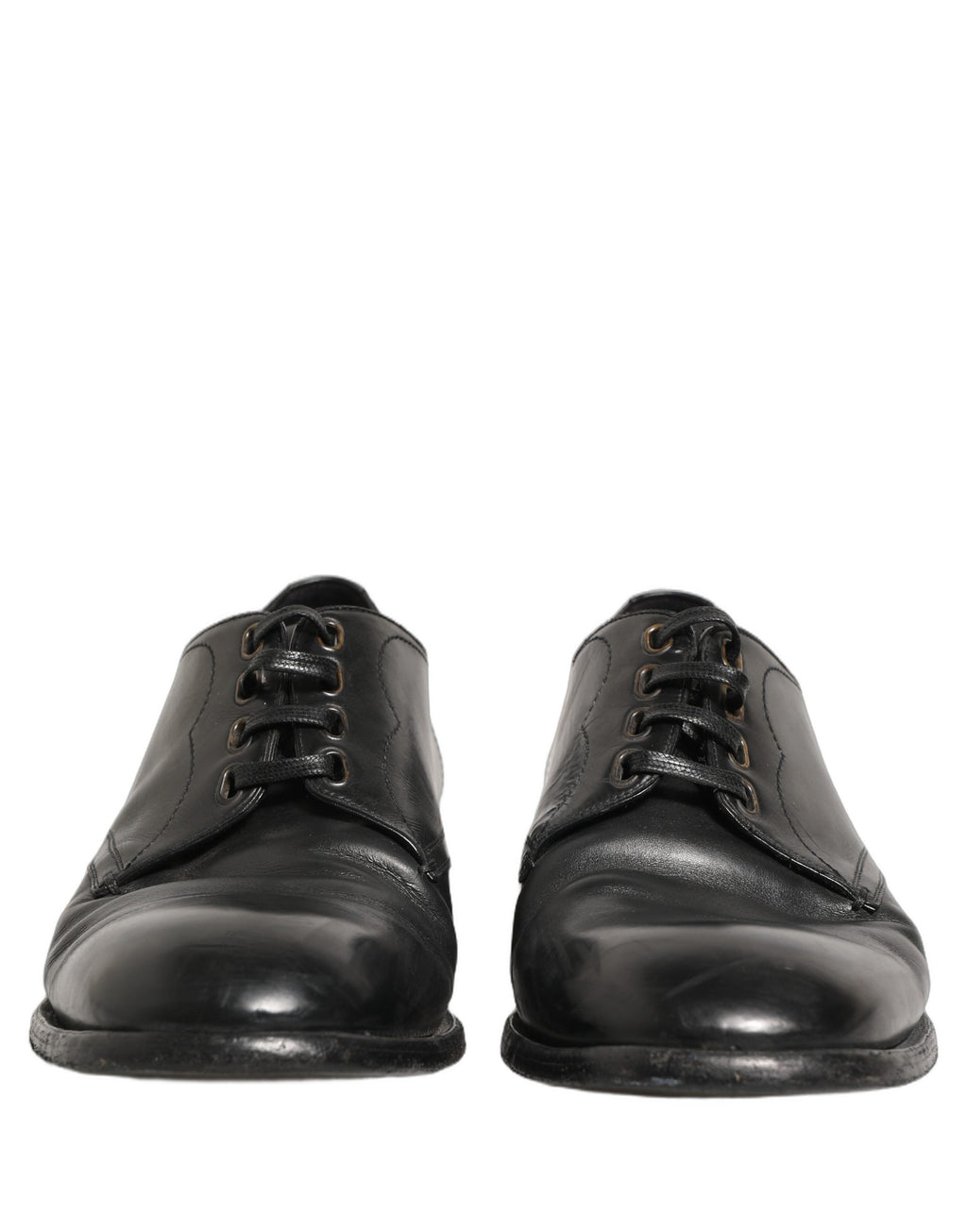 Chaussures Derby en cuir noir Dolce & Gabbana pour homme, chaussures formelles élégantes et sophistiquées.