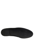 Chaussures Dolce & Gabbana en satin noir, mocassins à logo, slips-on élégants pour femmes.