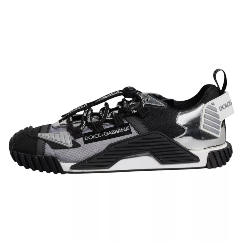 Chaussures sneakers basses Dolce & Gabbana NS1 multicolores en dentelle à lacets, vue de face.