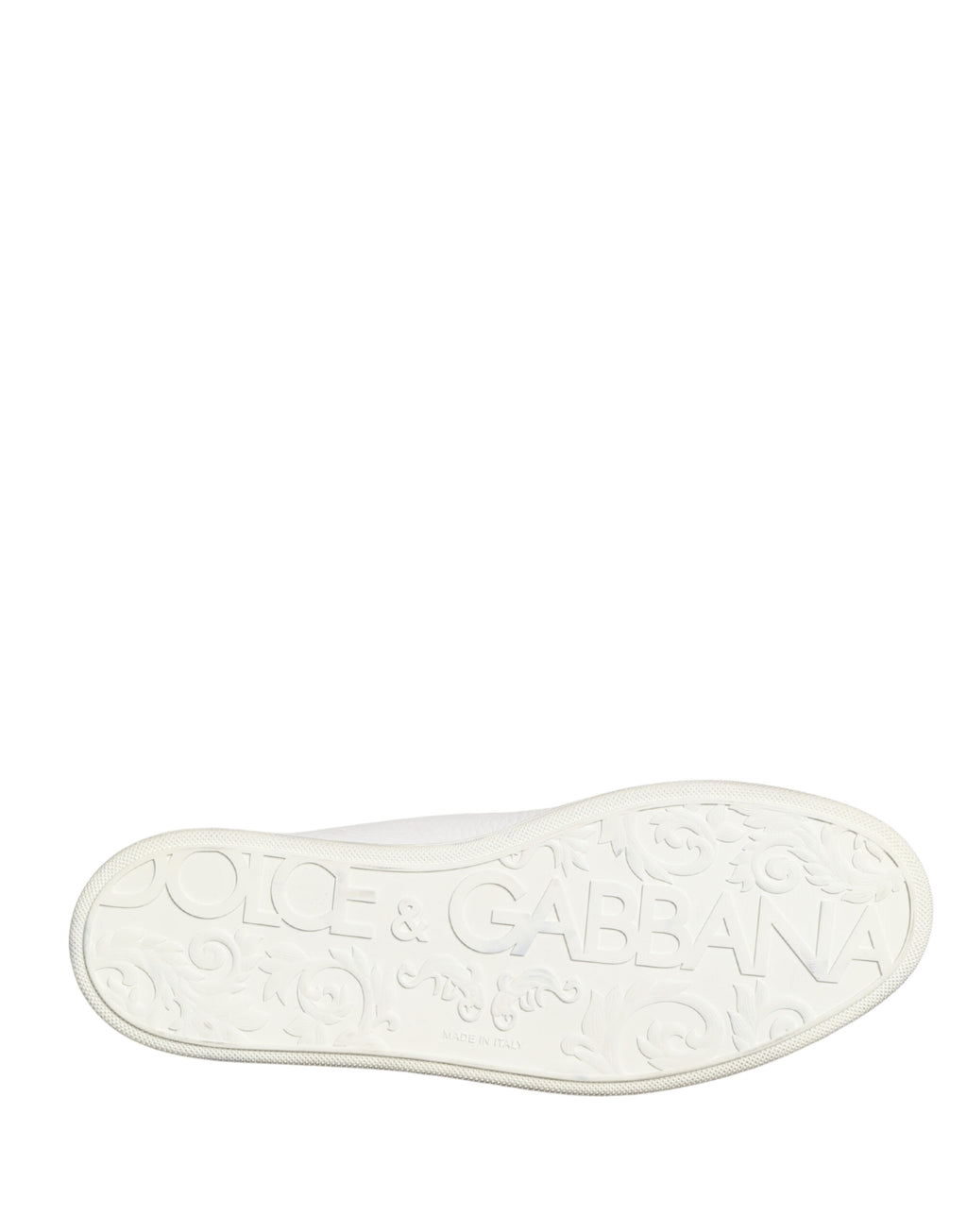 Chaussures basses blanches en cuir Dolce & Gabbana pour homme, baskets élégantes Low Top en cuir blanc.