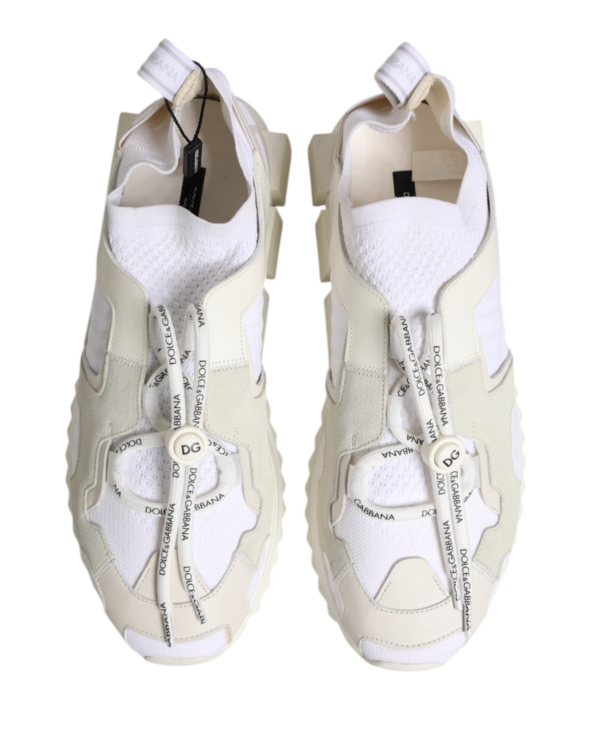 Chaussures de trekking Dolce & Gabbana Sorrento en mesh blanc, sneakers sportives élégantes et confortables.