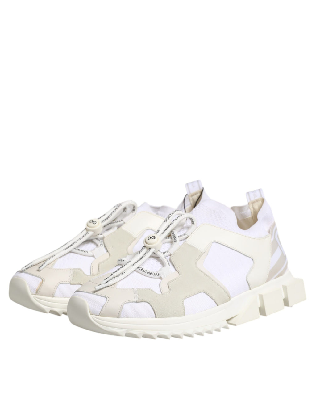 Chaussures de trekking Dolce & Gabbana Sorrento en mesh blanc, baskets confortables et modernes pour la marche.