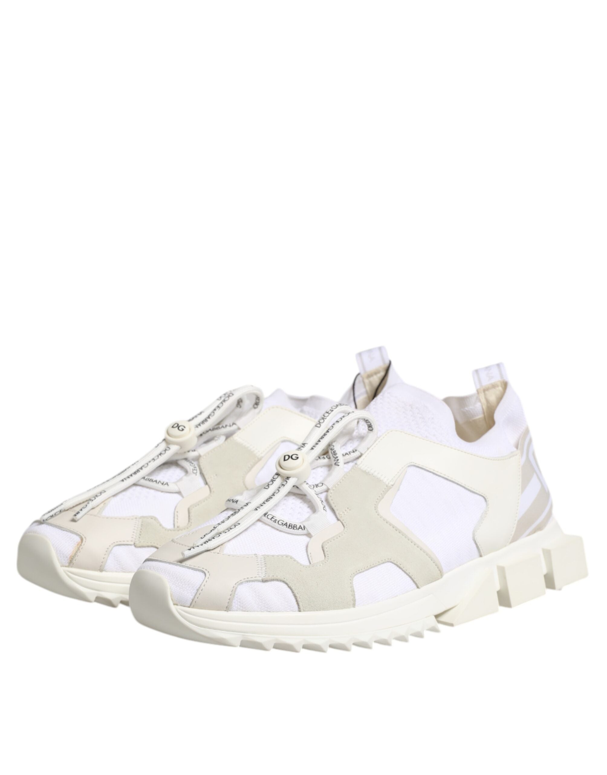 Chaussures de trekking Dolce & Gabbana Sorrento en mesh blanc, baskets confortables et modernes pour la marche.