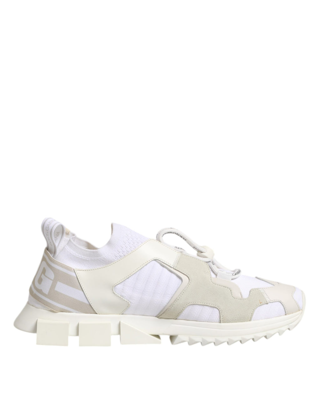 Chaussures de trekking Dolce & Gabbana Sorrento en mesh blanc, baskets sportives avec semelle robuste et design élégant.