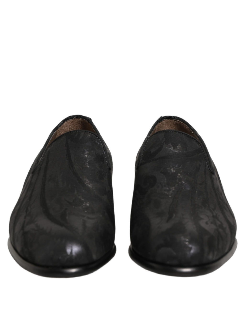 Chaussures Derbies en brocart noir Dolce & Gabbana pour homme, slip-on élégants et sophistiqués.