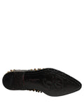 Chaussures Derby en cuir noir Dolce & Gabbana avec studs, chaussures formelles élégantes pour homme.