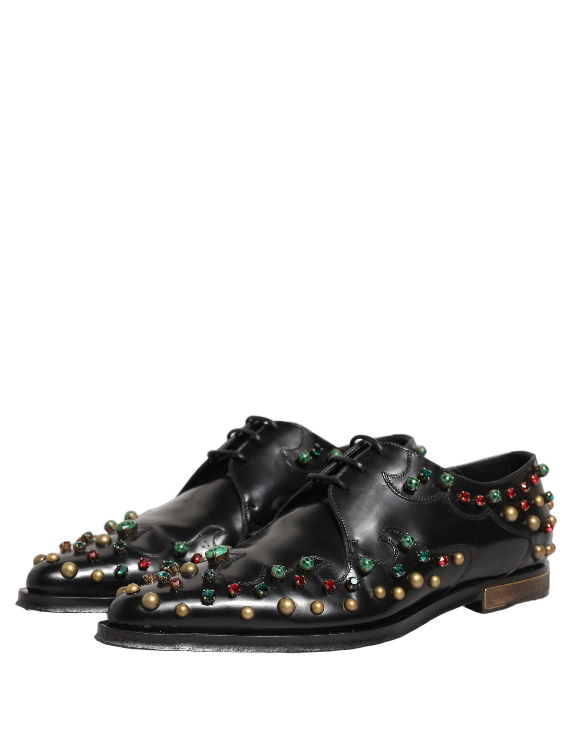 Chaussures derby en cuir noir Dolce & Gabbana pour homme, élégantes et ornées de studs pour une tenue formelle sophistiquée