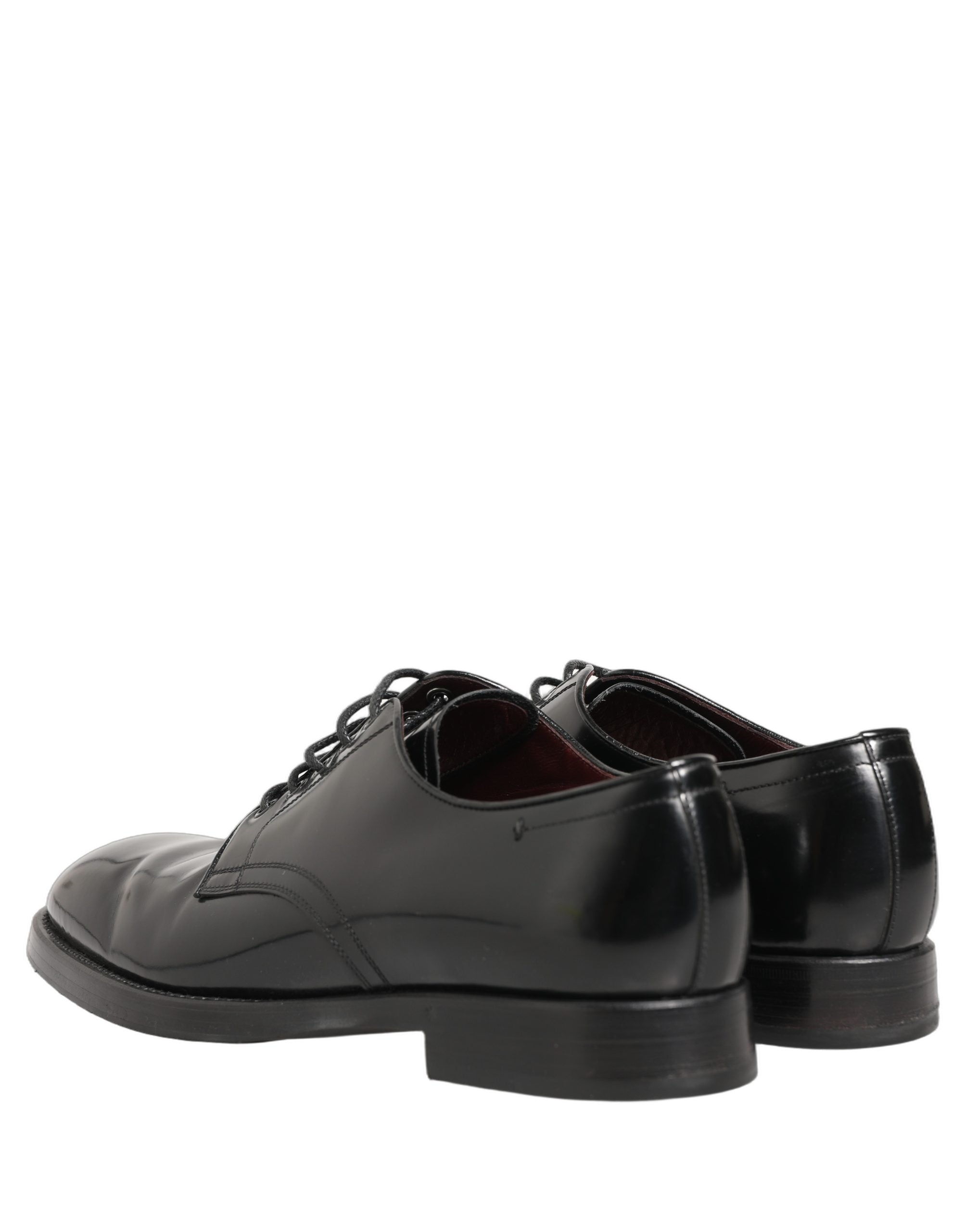 Chaussures Derby noires en cuir Dolce & Gabbana avec laçage pour homme, chaussures formelles élégantes et sophistiquées.