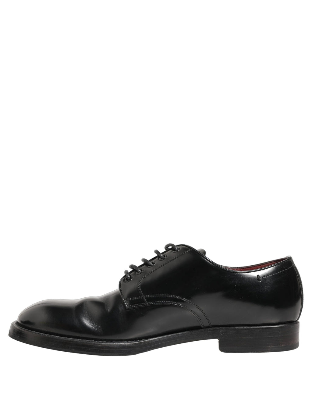 Chaussures derby noires en cuir Dolce & Gabbana avec laçage, chaussures formelles élégantes pour homme.