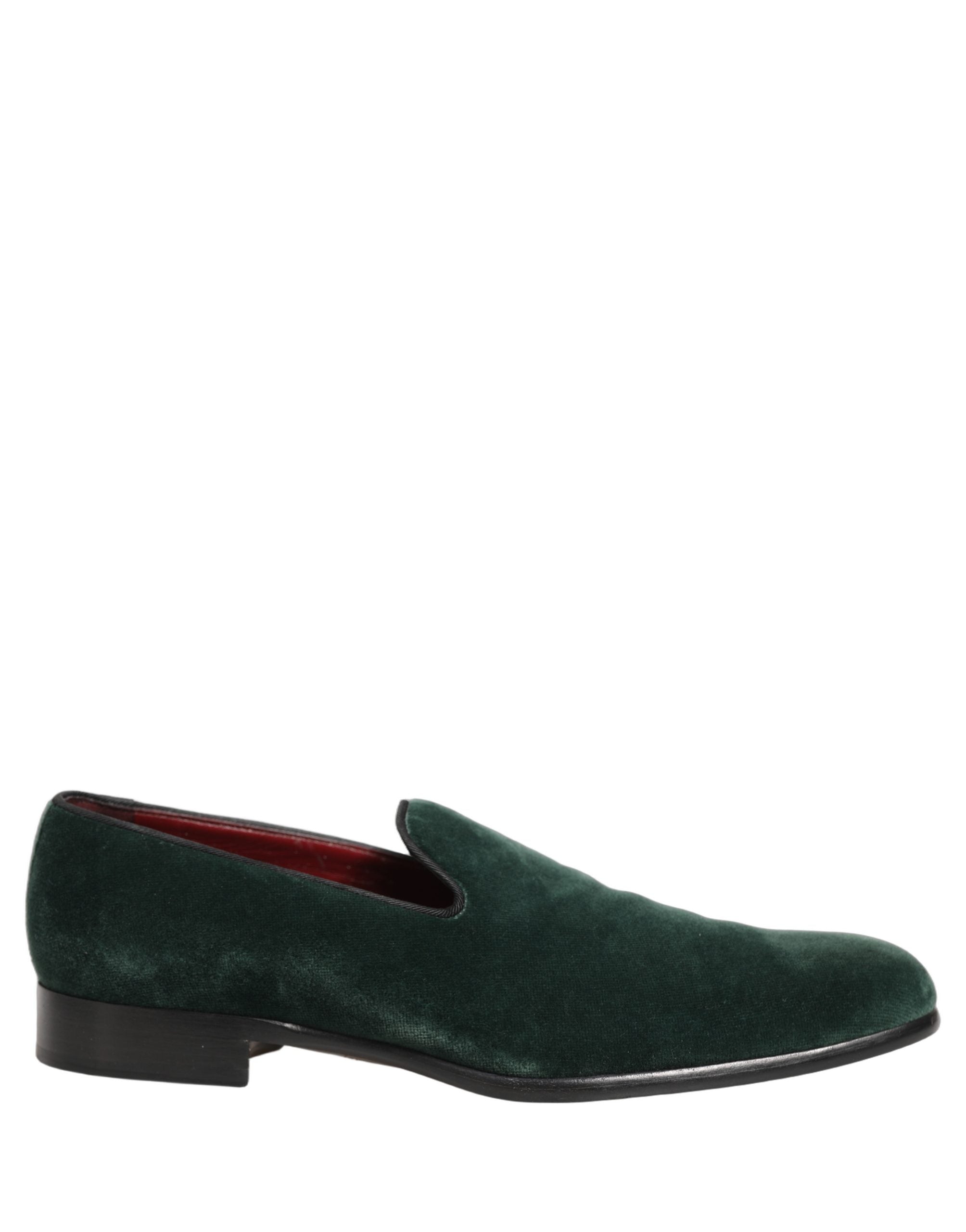 Chaussures mocassins Dolce & Gabbana en daim vert pour homme, style formel et slip-on, avec une finition élégante.