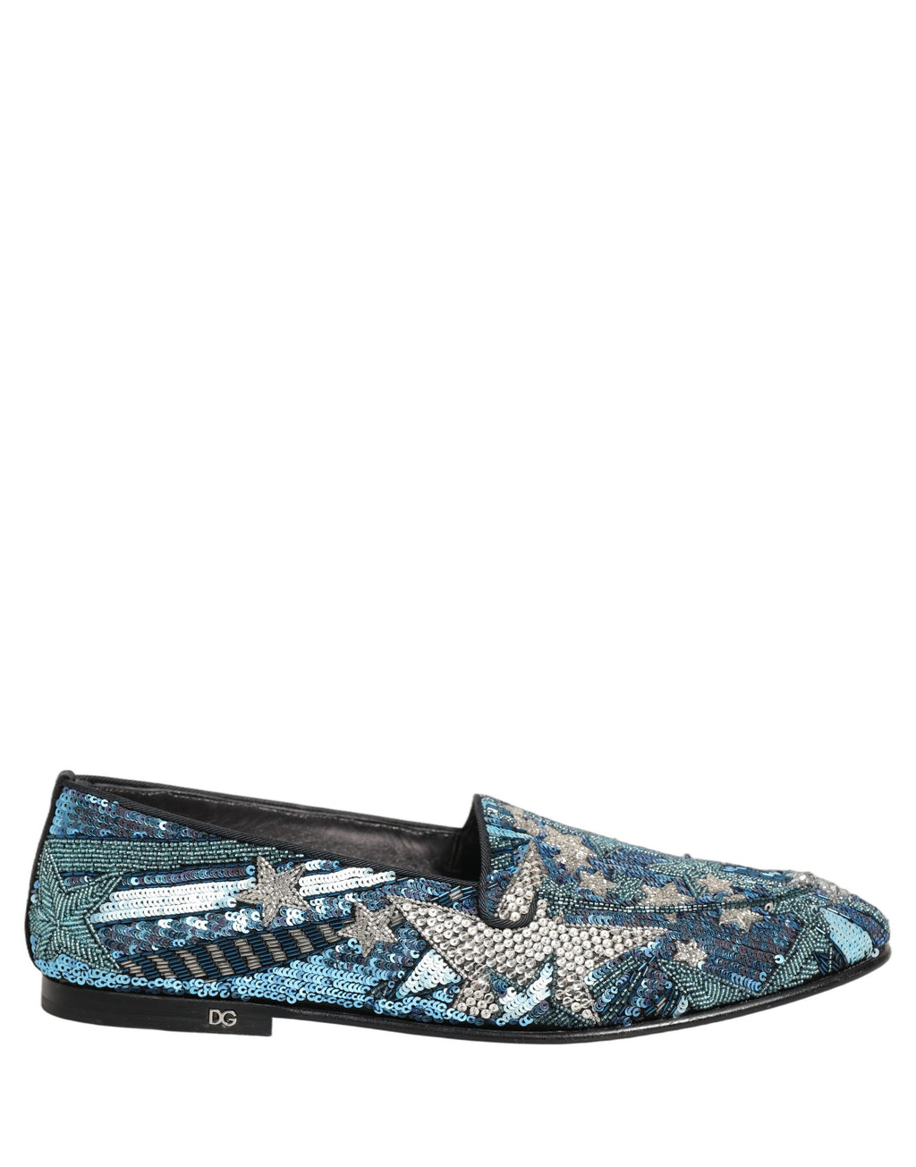 Chaussures mocassins Dolce & Gabbana à sequins brodés multicolores, élégantes et sophistiquées pour femme.