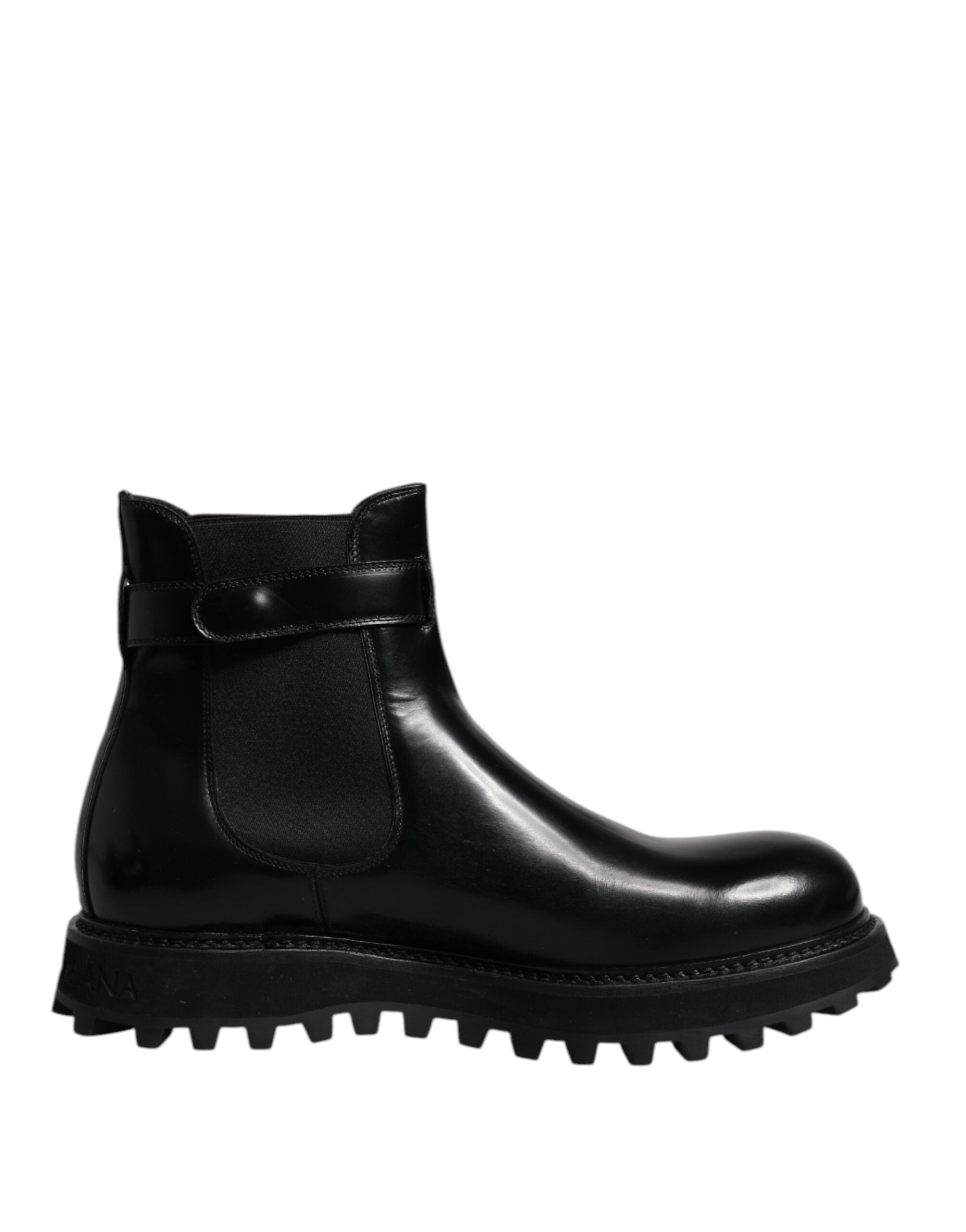 Chaussures Chelsea Dolce & Gabbana noires avec boucle, logo DG, bottines pour homme, style élégant et moderne