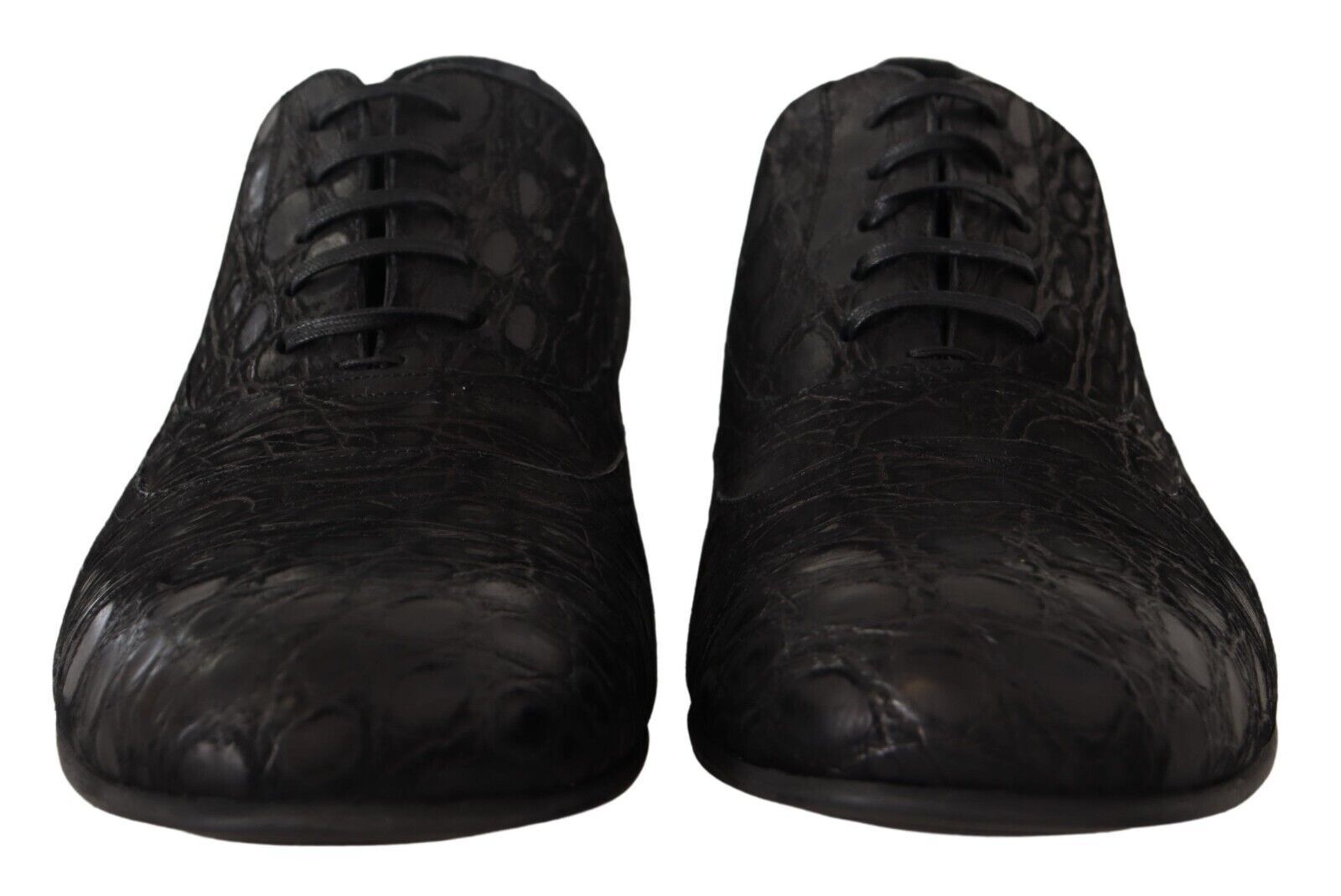 Chaussures Oxford en cuir de caïman noir pour homme de Dolce & Gabbana, élégantes et sophistiquées.