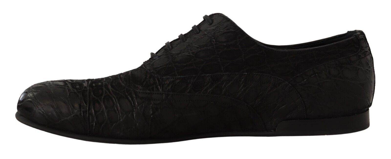 Chaussures Oxford pour homme en cuir de caïman noir de Dolce & Gabbana, élégantes et sophistiquées.