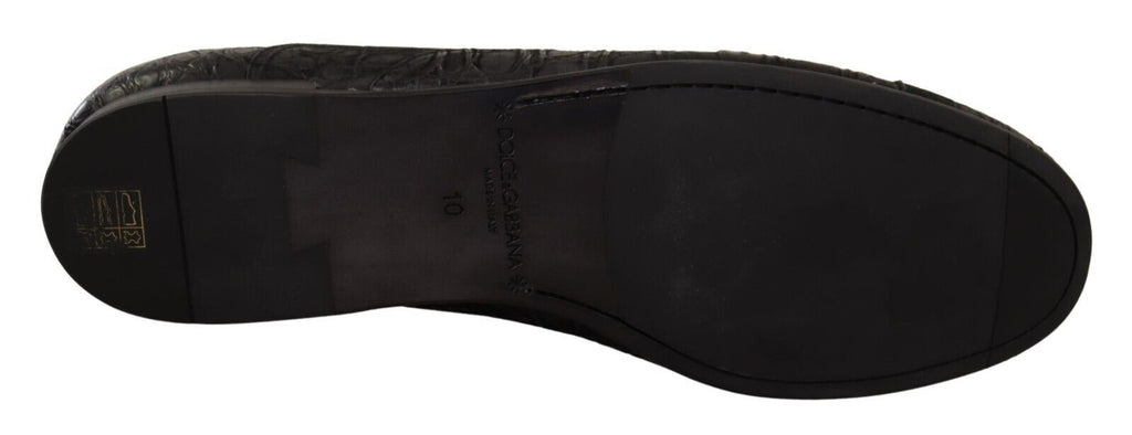 Chaussures Oxford pour homme Dolce & Gabbana en cuir de caïman noir, élégantes et sophistiquées.
