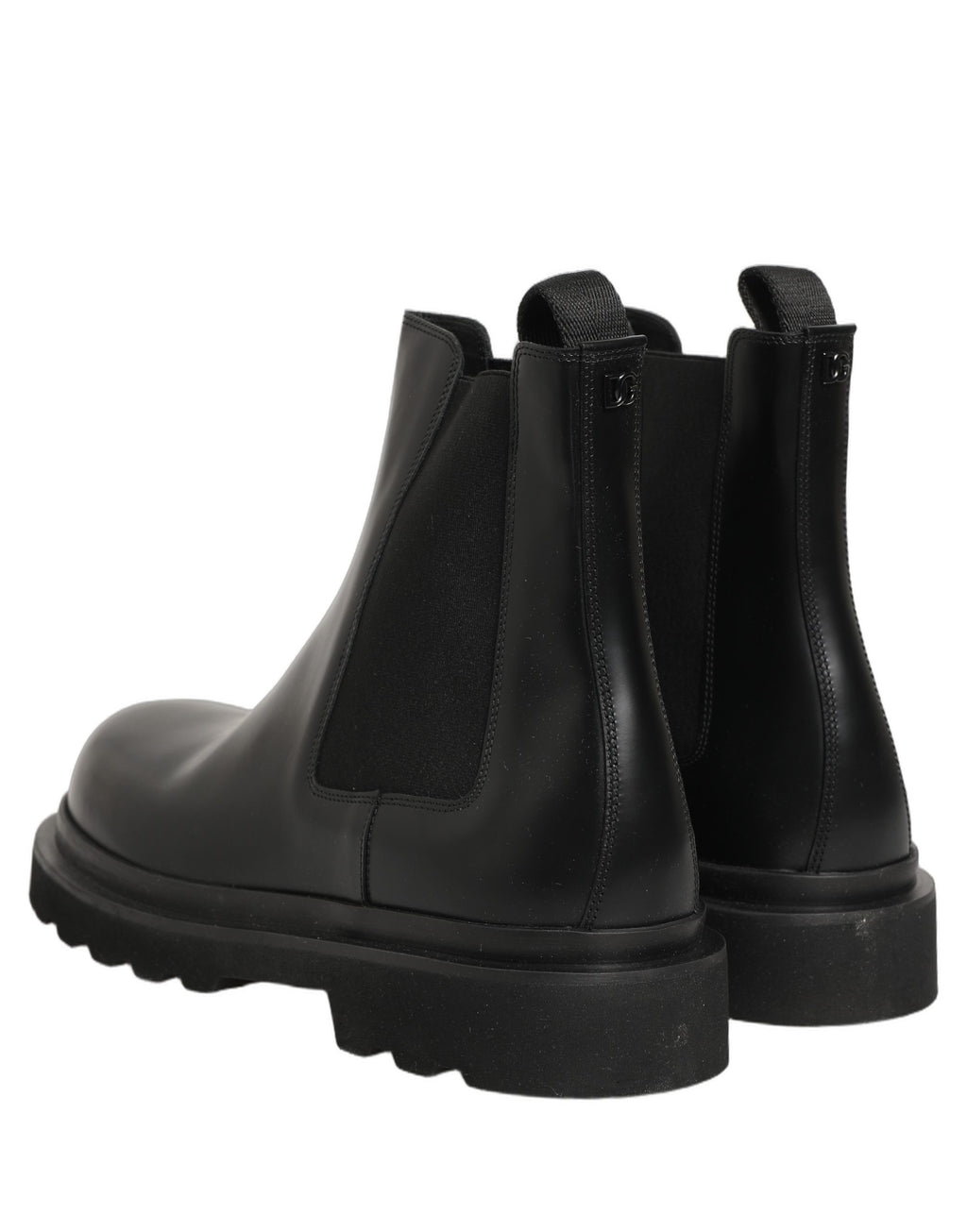 Chaussures hommes Dolce & Gabbana Bottines Chelsea en cuir noir, à enfiler, style élégant et moderne.