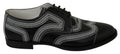 Chaussures Derby noires en cuir Dolce & Gabbana avec lacets blancs pour homme, style formel et élégant.