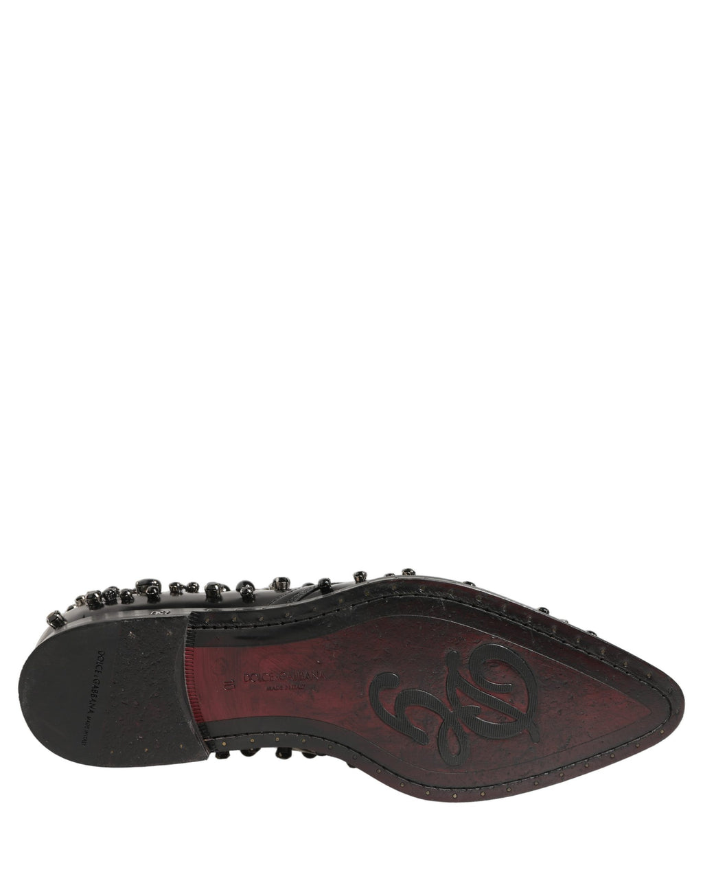 Chaussures derby formelles pour homme en cuir noir Dolce & Gabbana avec studs, élégantes et sophistiquées.