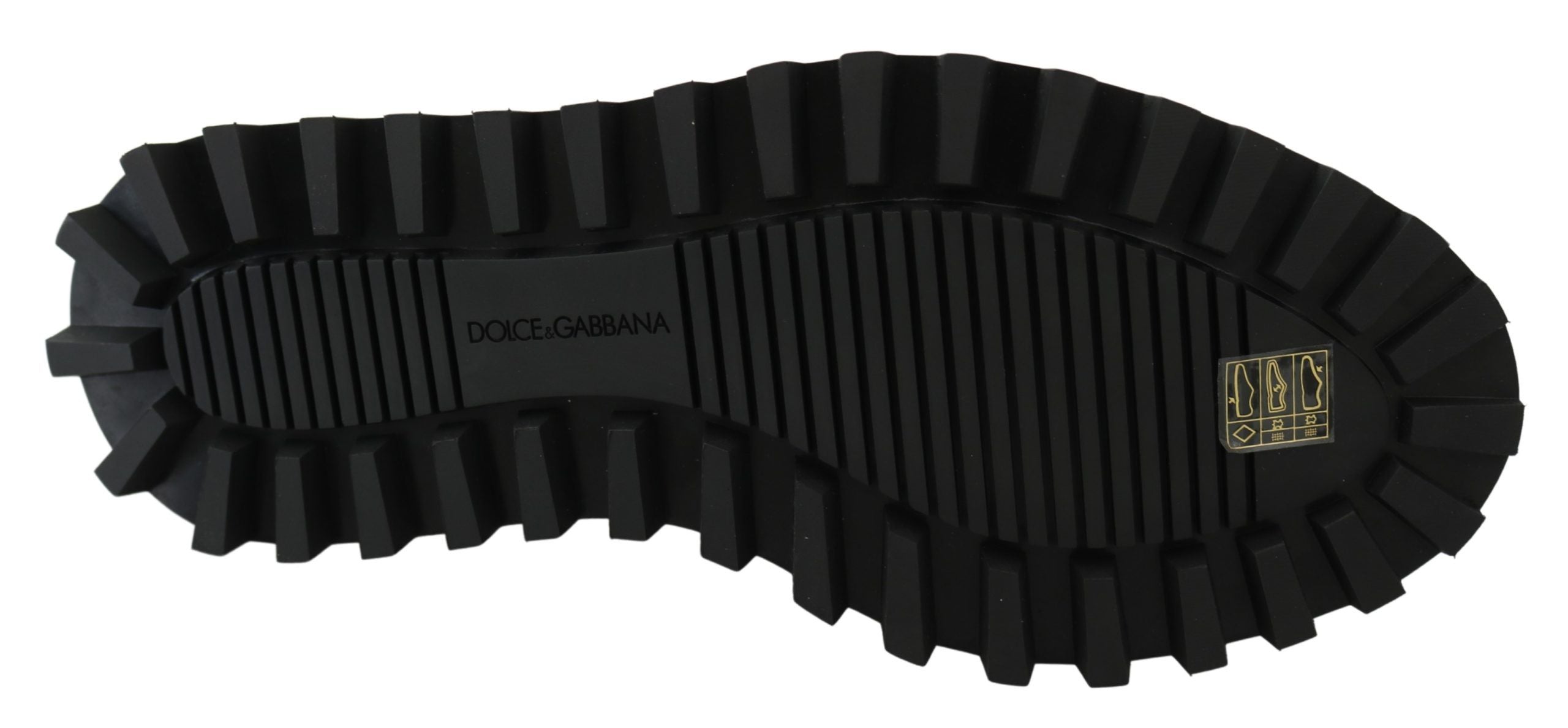 Chaussures derby Dolce & Gabbana en caoutchouc noir et cuir de veau, semelle chunky et style vulcano.