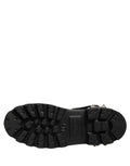 Bottes noires Dolce & Gabbana avec plateforme à clous, style combat, hauts et robustes, en cuir.