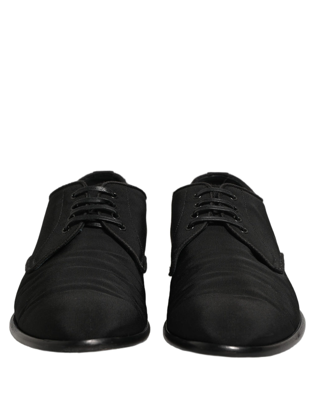 Chaussures Derby habillées en daim noir de Dolce & Gabbana avec lacets, élégantes et sophistiquées pour occasion formelle.