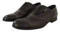 Chaussures Oxford en cuir de lézard marron de Dolce & Gabbana, chaussures habillées élégantes pour homme