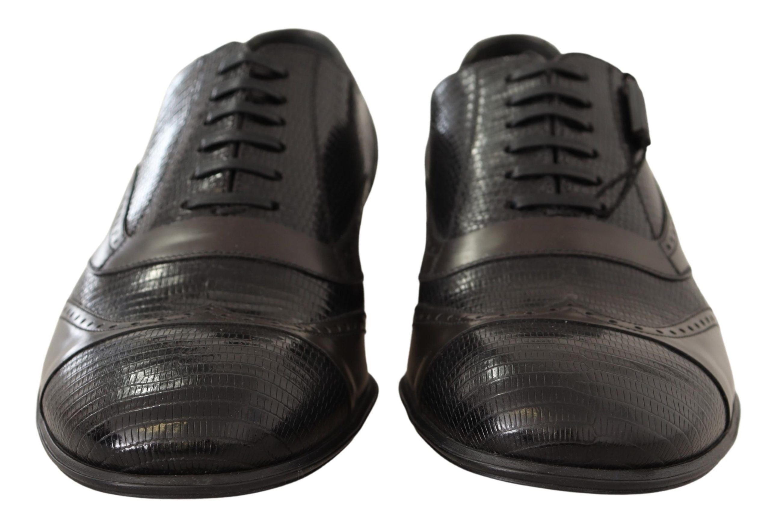 Chaussures Oxford en cuir de lézard marron de Dolce & Gabbana, élégantes et sophistiquées pour homme.