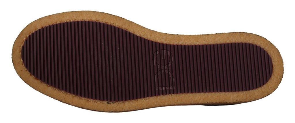 Chaussures mocassins Dolce & Gabbana en daim marron, chaussures plates à enfiler pour femme, élégantes et confortables.