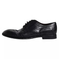 Chaussures Derby Wingtip en cuir bleu foncé de Dolce & Gabbana, chaussures formelles élégantes pour homme.
