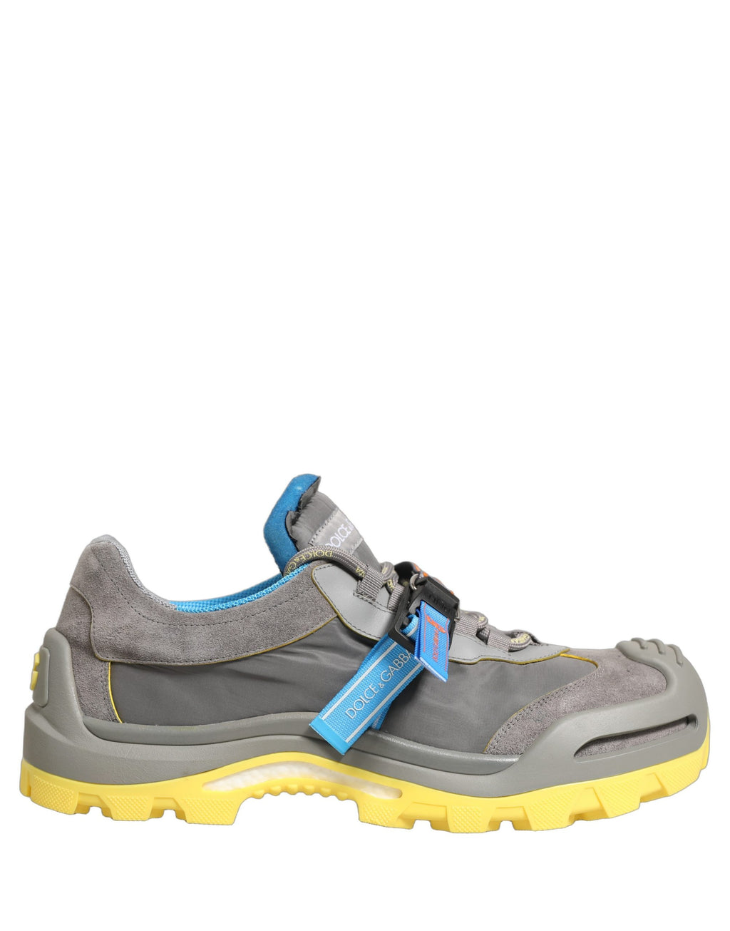 Chaussures sneakers basses gris Dolce & Gabbana Airmaster pour homme avec panneaux en cuir et détails modernes