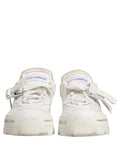 Chaussures sneakers basses blanches Dolce & Gabbana Airmaster Panelled pour hommes, vue de face.