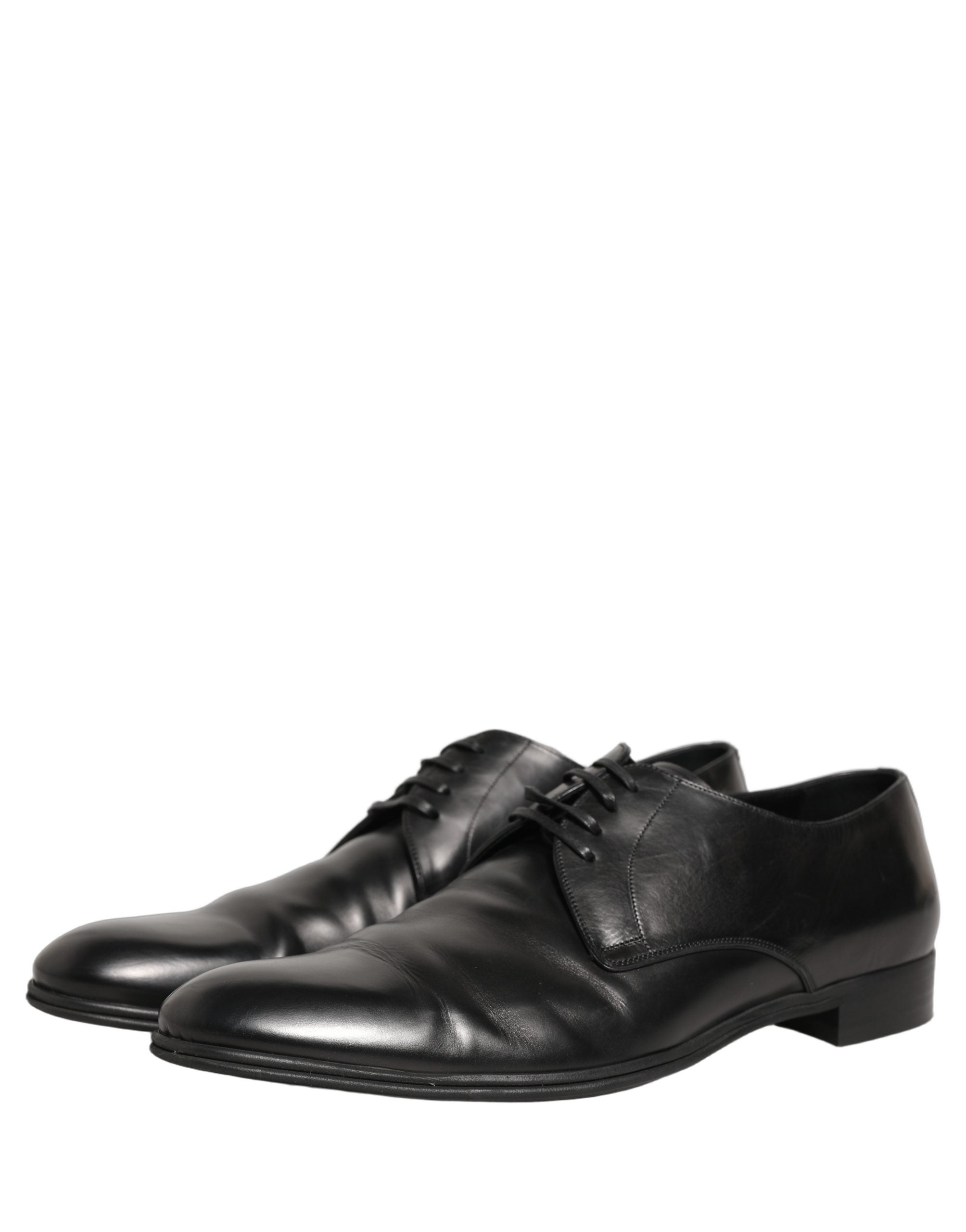 Chaussures derby en cuir noir pour homme de Dolce & Gabbana, chaussures habillées formelles en cuir noir.