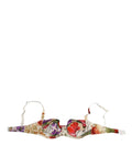 Soutien-gorge balconnet semi rembourré dolce & gabbana en satin à motif floral avec bretelles aux tons doux