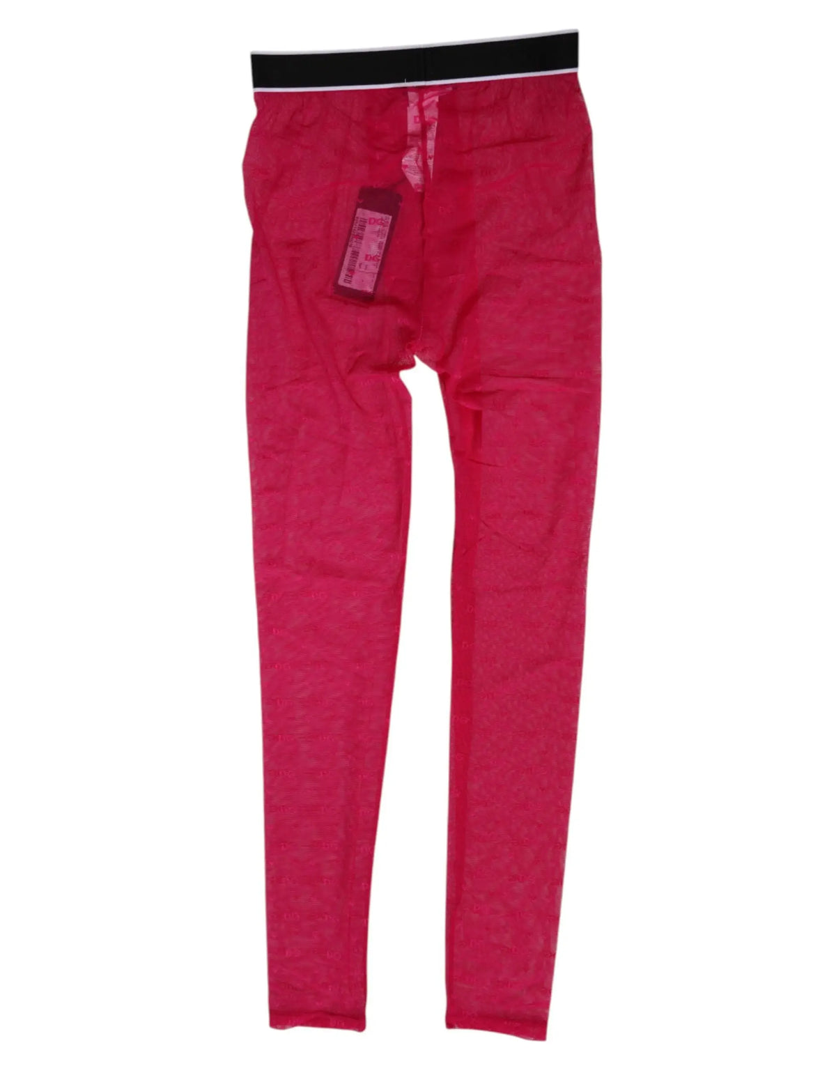 Leggings dolce & gabbana fuchsia en nylon avec ceinture élastique noire et blanche pour un confort optimal