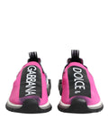 Vibrantes baskets slip-on dolce & gabbana fuchsia noir avec logo blanc audacieux sur les côtés