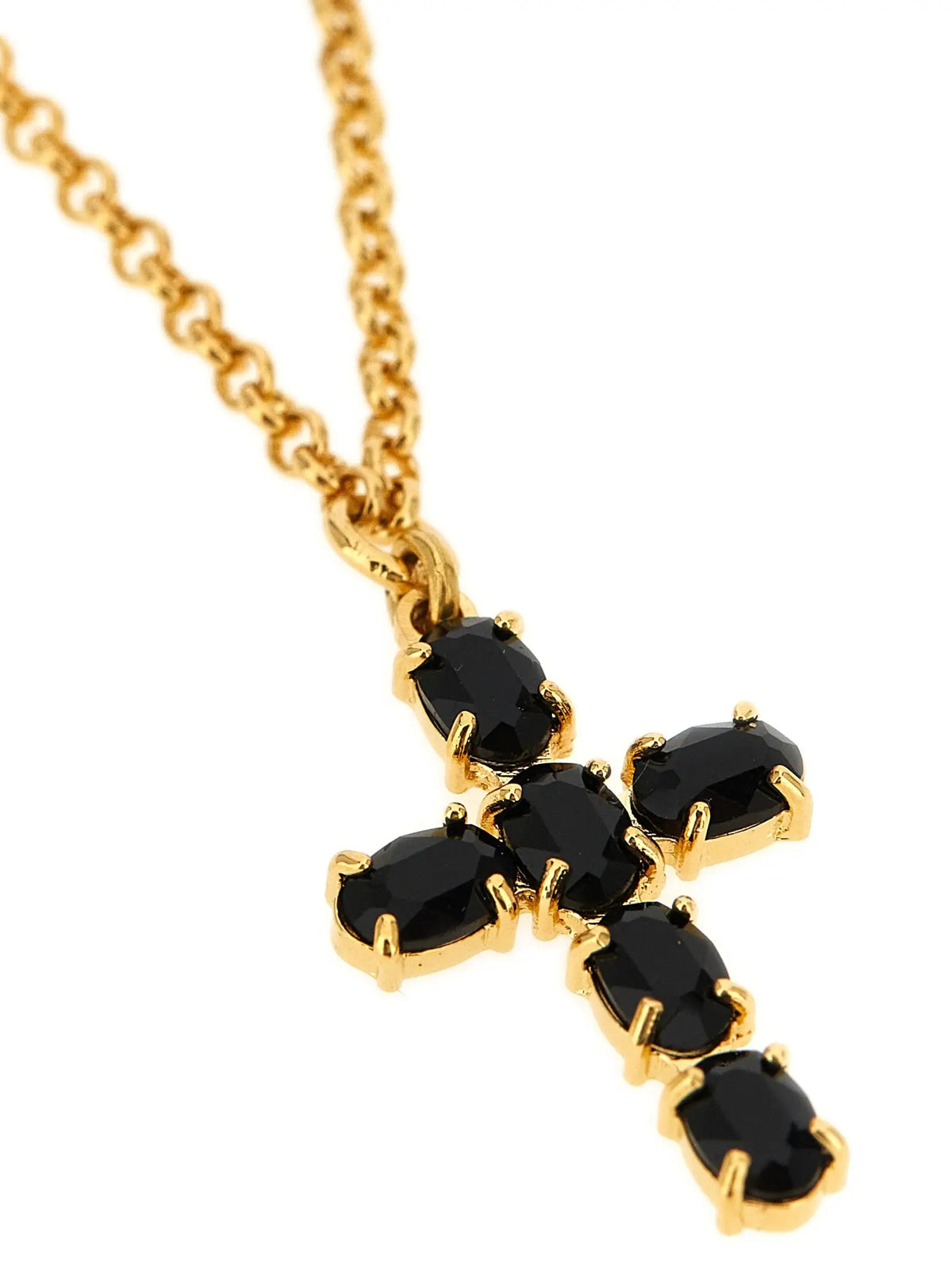 Bracelet dolce & gabbana en laiton doré avec cinq pierres ovales noires dans un design classique