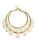 Collier statement luxe dolce & gabbana en laiton doré avec perles blanches et cristaux sur multiple rangs