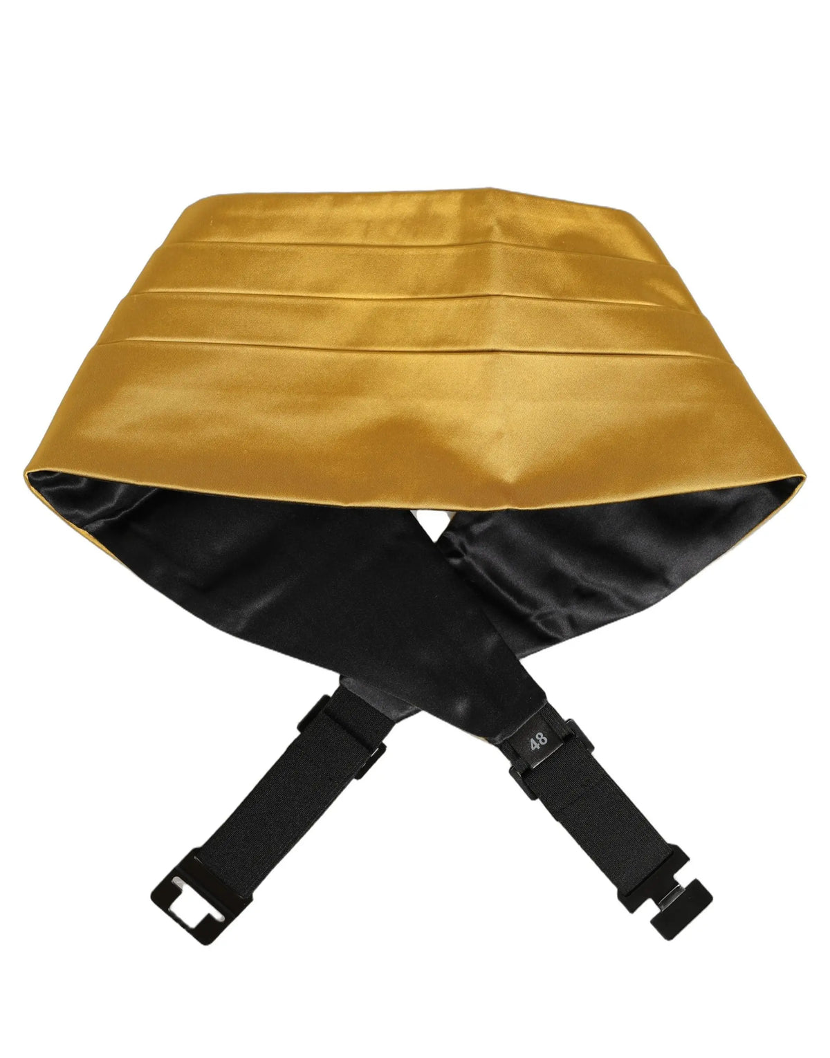 Cummerbund dolce & gabbana pour homme en satin or avec doublure intérieure noire en soie 100 ajustable