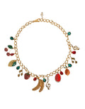 Dolce & gabbana ceinture chaîne taille en laiton doré avec breloques fruitées colorées et notes de musique scintillantes