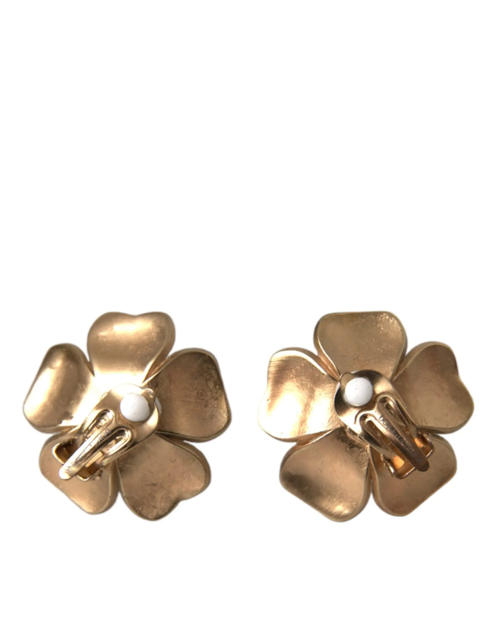 Boucles doreilles clip flore gold tone avec perle fausse maxi centrale de dolce gabbana