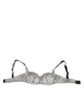 Soutien-gorge balconcino dolce & gabbana en satin argent avec armatures et bretelles réglables noires