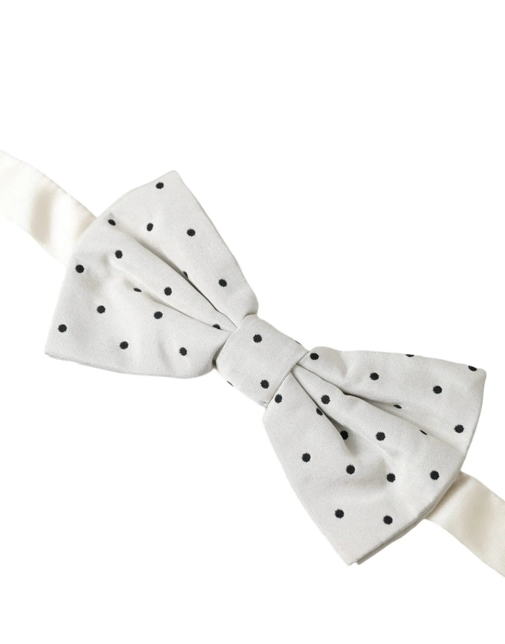 Noeud papillon dolce & gabbana blanc à pois noirs en polyester doux pour homme