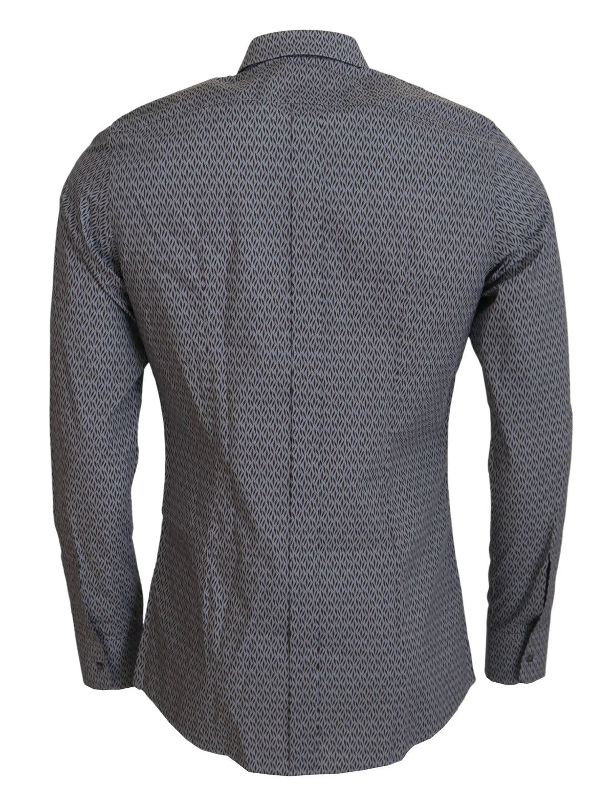 Chemise habillée homme dolce & gabbana slim fit gris brun avec motif géométrique subtil sur tissu formel
