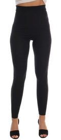 Legging taille haute noir en tissu stretch lisse et ajusté dolce & gabbana gris en cachemire côtelé