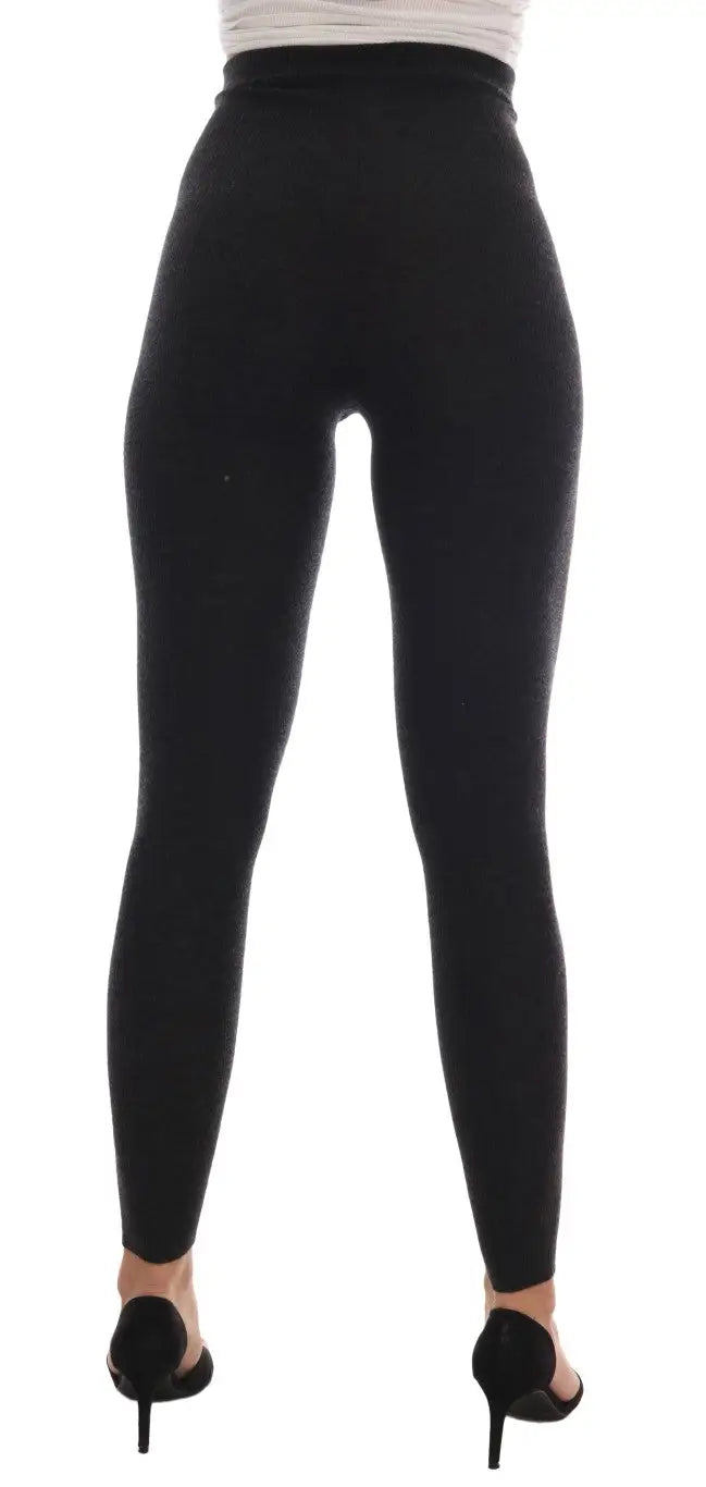 Legging noir taille haute en tissu stretch doux, design ajusté pour un confort optimal par dolce & gabbana